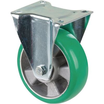 BS Rollen - Fixe Bockrolle 160mm, 600kg, PU, Grün - Castor Wheel BS Rollen - Fixe Bockrolle 160mm, 600kg, PU, Grün - Castor Wheel