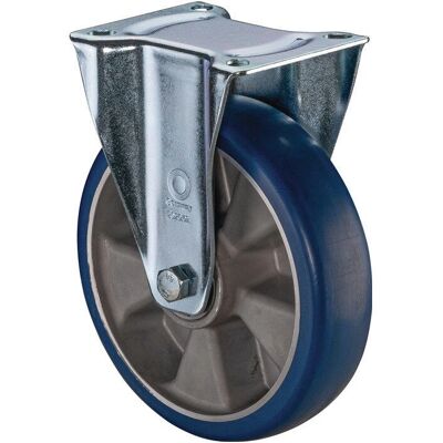 Rueda de poliuretano azul BS 200mm - 800kg - Placa 138x109mm Rueda de poliuretano azul BS 200mm - 800kg - Placa 138x109mm