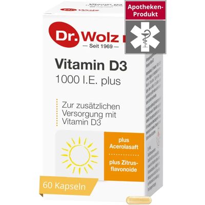 Dr. Wolz Vitamin D3 1000 I.E. plus Kapsel - Vitamin D Ergänzung Dr. Wolz Vitamin D3 1000 I.E. plus Kapsel - Vitamin D Ergänzung