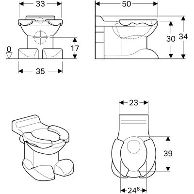 Geberit Bambini Stand-Tiefspül-WC - Weiß - Für Kinder geeignet Geberit Bambini Stand-Tiefspül-WC - Weiß - Für Kinder geeignet