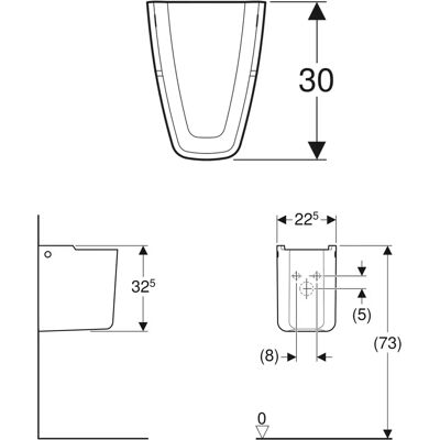 Geberit Renova Halbsäule - Waschbecken - Weiß - 292110600 Geberit Renova Halbsäule - Waschbecken - Weiß - 292110600