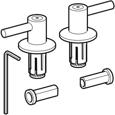 Juego de bisagras cromadas para asiento de inodoro Lineo - 2 piezas Juego de bisagras cromadas para asiento de inodoro Lineo - 2 piezas