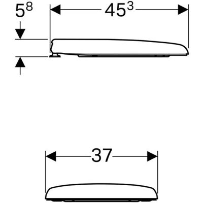 Asiento de WC GEBERIT Renova - Montaje superior - Cierre suave Asiento de WC GEBERIT Renova - Montaje superior - Cierre suave