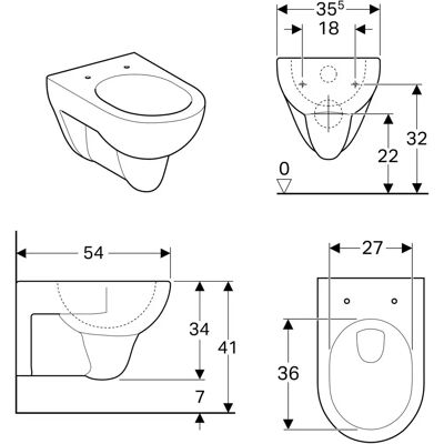 Geberit Renova Tiefspül-WC - Pergamon - Wand-WC Geberit Renova Tiefspül-WC - Pergamon - Wand-WC