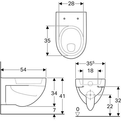 Geberit Keramag Renova Nr.1 Wand-WC - 6L Geberit Keramag Renova Nr.1 Wand-WC - 6L