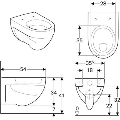 Keramag Geberit Renova Wand-WC 6L - Toilette Keramag Geberit Renova Wand-WC 6L - Toilette