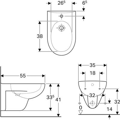 Geberit Bidé 233040000 Wandmontiert - Bidet Geberit Bidé 233040000 Wandmontiert - Bidet