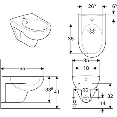 GEBERIT Bidet Renova Nr.1 - Wand-Bidet GEBERIT Bidet Renova Nr.1 - Wand-Bidet