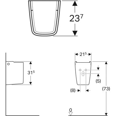 GEBERIT Renova Waschbecken - Weiß - Serie: RENOVA PLAN GEBERIT Renova Waschbecken - Weiß - Serie: RENOVA PLAN