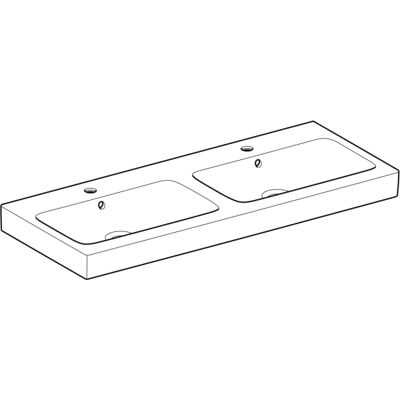 Geberit iCon Doppelwaschtisch - 1200mm, Weiß, KeraTect Geberit iCon Doppelwaschtisch - 1200mm, Weiß, KeraTect