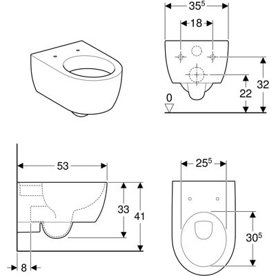 Vas de toaletă Geberit iCon - Suspens, Durabil KeraTect Vas de toaletă Geberit iCon - Suspens, Durabil KeraTect