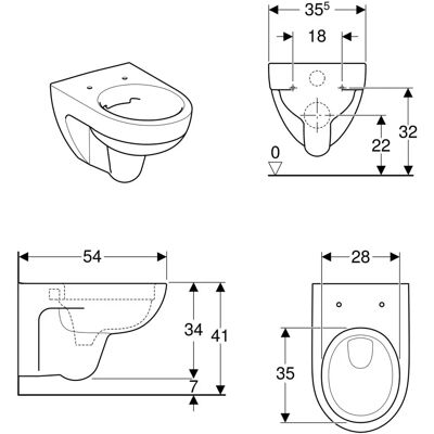 Keramag / Geberit Renova Dybtspul WC til væg - Toilet Keramag / Geberit Renova Dybtspul WC til væg - Toilet