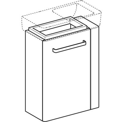 Keramag Geberit Vægmonteret Skab - Lys Grå Højglans - 448x604x222mm Keramag Geberit Vægmonteret Skab - Lys Grå Højglans - 448x604x222mm
