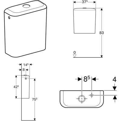 Tanque de inodoro Geberit iCon doble descarga - Blanco Tanque de inodoro Geberit iCon doble descarga - Blanco