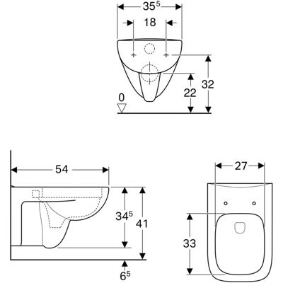 Keramag Renova Nr. 1 Plan Toilet - Wandmontage, Rimfree, 4,5/6L Keramag Renova Nr. 1 Plan Toilet - Wandmontage, Rimfree, 4,5/6L