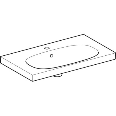 Lavabo de pared Geberit Acanto - Compacto, con KeraTect Lavabo de pared Geberit Acanto - Compacto, con KeraTect