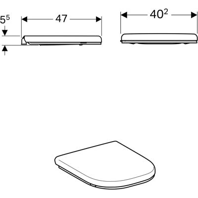 Asiento de inodoro Geberit Renova Nr.1 Comfort - Antibacteriano, estable, ancho, para discapacitados Asiento de inodoro Geberit Renova Nr.1 Comfort - Antibacteriano, estable, ancho, para discapacitados