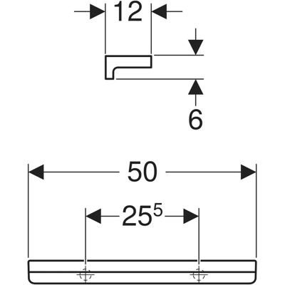 Geberit Renova Wandablage - 500mm, Weiß Geberit Renova Wandablage - 500mm, Weiß