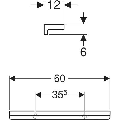 Geberit Renova Wandablage - 600mm - Weiß Geberit Renova Wandablage - 600mm - Weiß