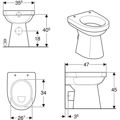 Keramag Geberit Renova Nr. 1 Komfort-WC - Weiß, 6L, Wandhängend Keramag Geberit Renova Nr. 1 Komfort-WC - Weiß, 6L, Wandhängend