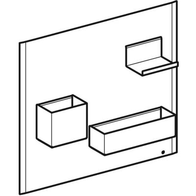 Set de pizarra magnética Geberit Acanto - acero, 499x388x75mm Set de pizarra magnética Geberit Acanto - acero, 499x388x75mm