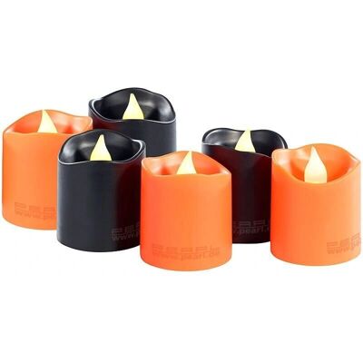 Lunartec - Halloween LED Bougies - Orange/Noir - Bougie LED - Publicité Lunartec - Halloween LED Bougies - Orange/Noir - Bougie LED - Publicité