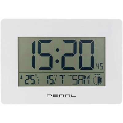 Pearl - Radio-Controlled Clock - Blanc - Clock - Publicité Pearl - Radio-Controlled Clock - Blanc - Clock - Publicité