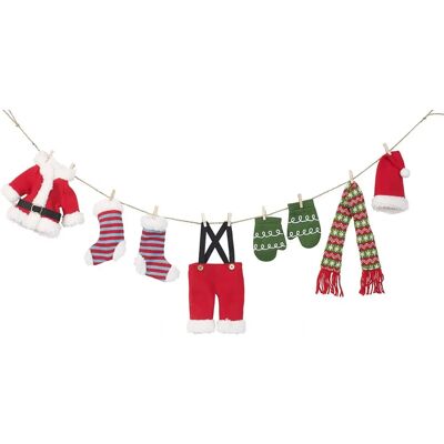 Infactory - Corde À Linge Du Père Noël - Guirlande décorative - Publicité Infactory - Corde À Linge Du Père Noël - Guirlande décorative - Publicité