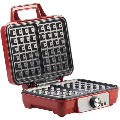 Rosenstein & Söhne NX-7718-919 Gaufrier - 2 Gaufres - 1000 W - Noir, Rouge, Argent - Publicité Rosenstein & Söhne NX-7718-919 Gaufrier - 2 Gaufres - 1000 W - Noir, Rouge, Argent - Publicité