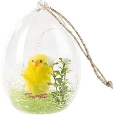 Décoration en verre de Pâques avec poussin - Infactory Décoration en verre de Pâques avec poussin - Infactory
