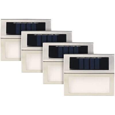 Lunartec Ensemble de Appliques Solaires LED - Acier Rectangulaire - 4 Pièces - Publicité Lunartec Ensemble de Appliques Solaires LED - Acier Rectangulaire - 4 Pièces - Publicité