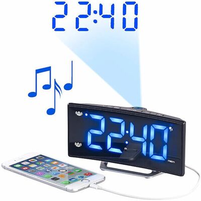 Auvisio Modèle Réveil à Projection avec Affichage Bleu et Port USB - Publicité Auvisio Modèle Réveil à Projection avec Affichage Bleu et Port USB - Publicité