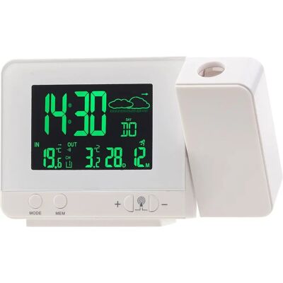 Infactory Réveil à projection sans fil - Station météo - Design 2-en-1 Infactory Réveil à projection sans fil - Station météo - Design 2-en-1