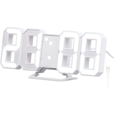 Horloge LED Lunartec avec Réveil et Luminosité Réglable - 21cm - Publicité Horloge LED Lunartec avec Réveil et Luminosité Réglable - 21cm - Publicité