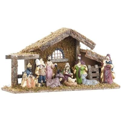 Crèche de Noël en bois - Grande - Publicité Crèche de Noël en bois - Grande - Publicité