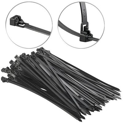 Agt Attaches Câbles Réutilisables Noirs - 300 x 7,6 mm - Attache - Publicité Agt Attaches Câbles Réutilisables Noirs - 300 x 7,6 mm - Attache - Publicité