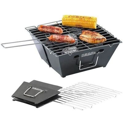 Grill Portable à Charbon Pearl - Pliable, Léger, BBQ - Publicité Grill Portable à Charbon Pearl - Pliable, Léger, BBQ - Publicité