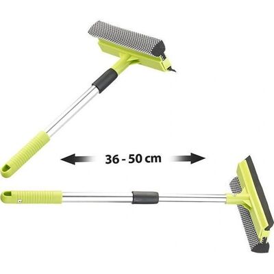 Pearl - Lave-Vitres Télescopique 2 En 1 - 50 cm - Éponge et Raclette - Window Cleaning Telescopic - Publicité Pearl - Lave-Vitres Télescopique 2 En 1 - 50 cm - Éponge et Raclette - Window Cleaning Telescopic - Publicité