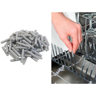 Sichler Haushaltsgeräte - Gris - 100 - capuchons pour panier de lave-vaisselle - Publicité Sichler Haushaltsgeräte - Gris - 100 - capuchons pour panier de lave-vaisselle - Publicité
