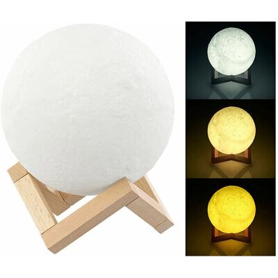 Lampe Lune Lunartec - Luminosité et couleur réglables - 15cm - Publicité Lampe Lune Lunartec - Luminosité et couleur réglables - 15cm - Publicité