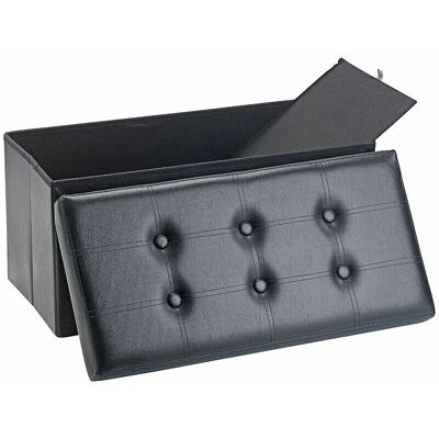 Infactory - Pouf de rangement - Noir - 80L - Pouf de rangement - Publicité Infactory - Pouf de rangement - Noir - 80L - Pouf de rangement - Publicité