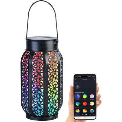 Lanterne solaire LED Lunartec Contrôle vocal intelligent RGB CCT - Publicité Lanterne solaire LED Lunartec Contrôle vocal intelligent RGB CCT - Publicité