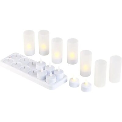 Lunartec - 12 bougies LED avec station de chargement - Ensemble de bougies LED - Publicité Lunartec - 12 bougies LED avec station de chargement - Ensemble de bougies LED - Publicité