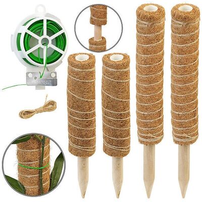 Soutiens pour plantes Royal Gardineer en fibre de coco et bois - 4 pièces - Publicité Soutiens pour plantes Royal Gardineer en fibre de coco et bois - 4 pièces - Publicité