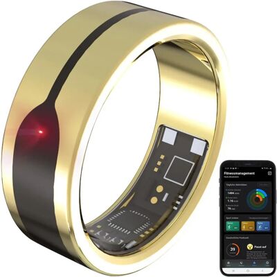 Newgen Medicals - Bague Connectée Fitness - Doré - 12 US / 66-67 FR - Smart ring - Publicité Newgen Medicals - Bague Connectée Fitness - Doré - 12 US / 66-67 FR - Smart ring - Publicité
