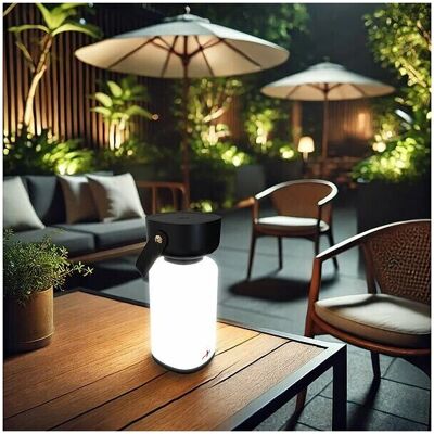 Lunartec - Rechargeable LED Lantern 120 lm - Noir - Outdoor Lantern - Publicité Lunartec - Rechargeable LED Lantern 120 lm - Noir - Outdoor Lantern - Publicité