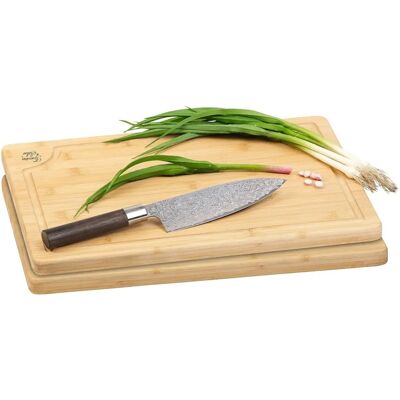 Rosenstein & Söhne - 2-Piece Bamboo Cutting Board - Antibacterial - 45x30 cm - Planche à découper - Publicité Rosenstein & Söhne - 2-Piece Bamboo Cutting Board - Antibacterial - 45x30 cm - Planche à découper - Publicité