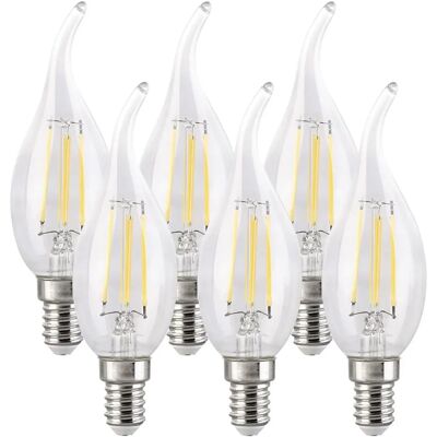 Luminea 6 ampoules LED à filament - E14 - 4W - Blanc chaud - Publicité Luminea 6 ampoules LED à filament - E14 - 4W - Blanc chaud - Publicité