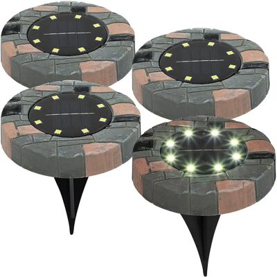 Lunartec Lampes Solaires LED pour Jardin - 4 Lampes De Sol Solaires À Led - Publicité Lunartec Lampes Solaires LED pour Jardin - 4 Lampes De Sol Solaires À Led - Publicité