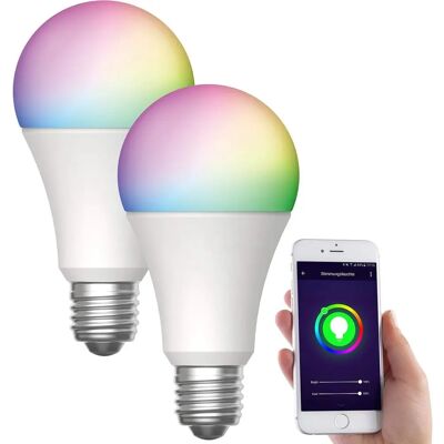 Luminea Lav-150.Rgbw - Ampoule LED - E27 - 9W - RGB - CCT - Connectée - Publicité Luminea Lav-150.Rgbw - Ampoule LED - E27 - 9W - RGB - CCT - Connectée - Publicité